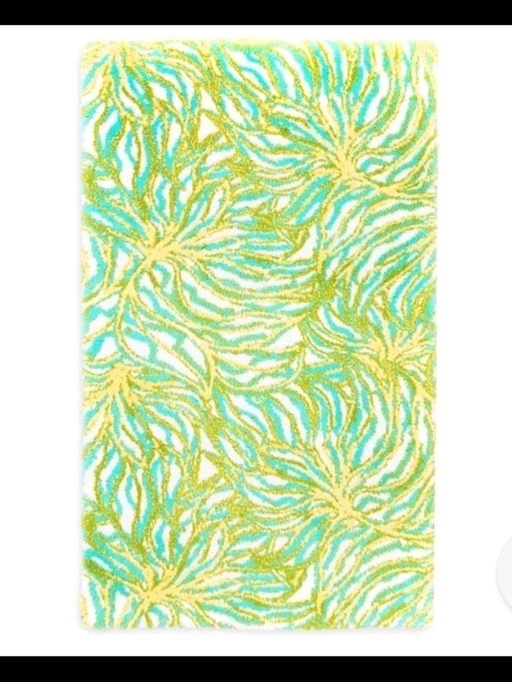 Abyss & Habidecor Floral Swirl Bath Mat in Turquoise, Yellow, White